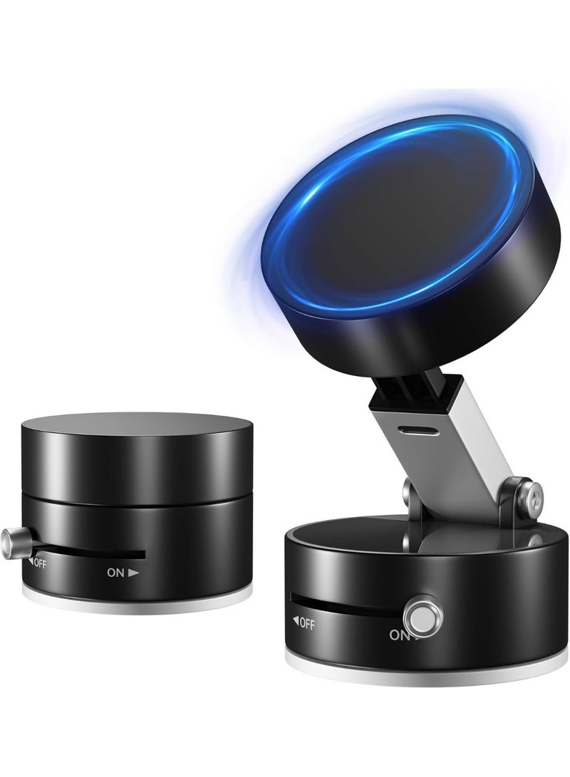 حامل موبايل مغناطيسي مفرغ من الهواء، قاعدة تثبيت بالشفط حامل موبايل مغناطيسي قوي قابل للطي للسيارة وصالة الألعاب الرياضية والمرآة والأسطح الملساء، متوافق مع موبايل آيفون ماج سيف - Image 3